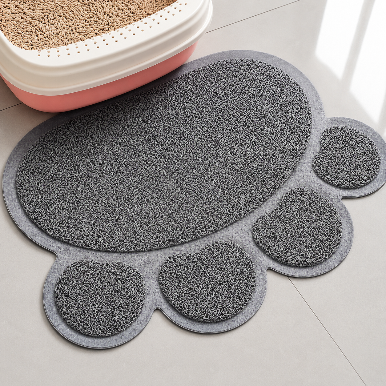 Large Cat Paw Litter Mat – Anti-Tracking, Easy-Clean Floor Protector