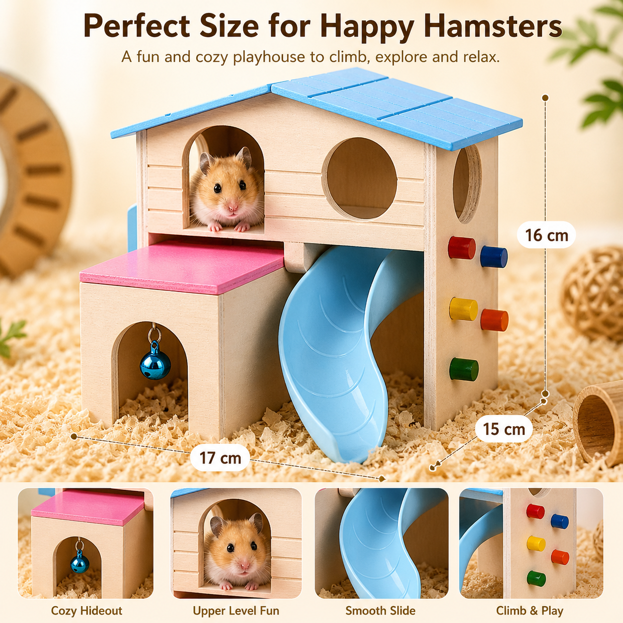 Hamster Playhouse with Slide
