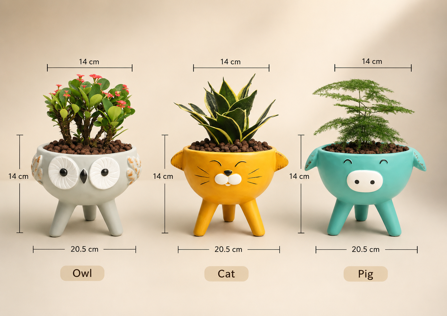 Cute Ceramic Desktop Flowerpot