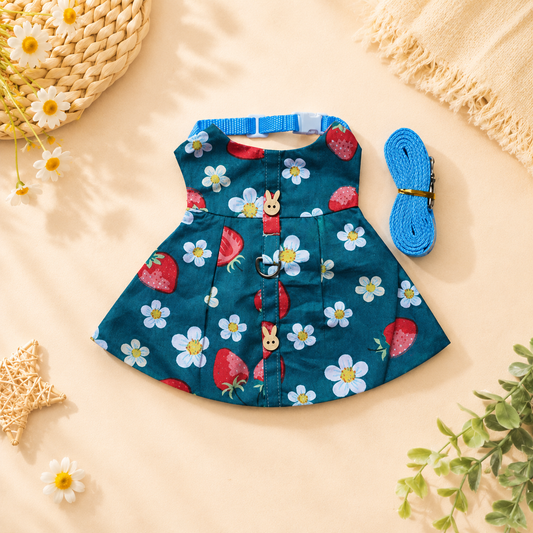 Fruit Print Dress & Harness for Bunnies