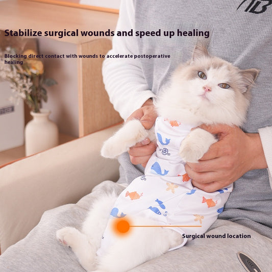 Cat Recovery Clothing – Soft Post-Sterilization Healing Wear for Cats (A–J Designs)