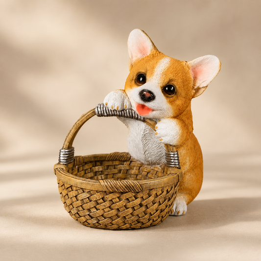Cute Dog Basket Storage Ornament