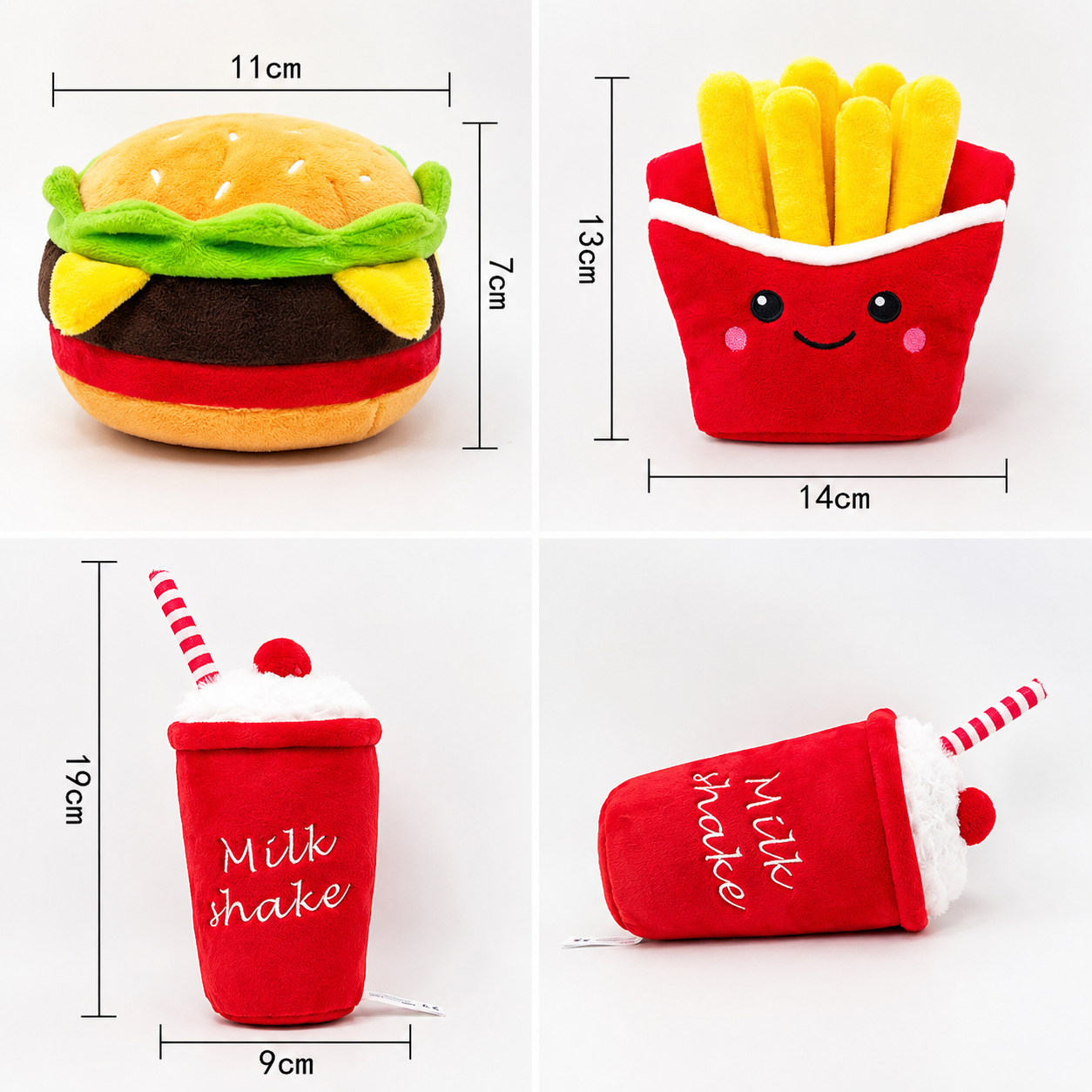Cute Fast Food Plush Dog Toy Collection