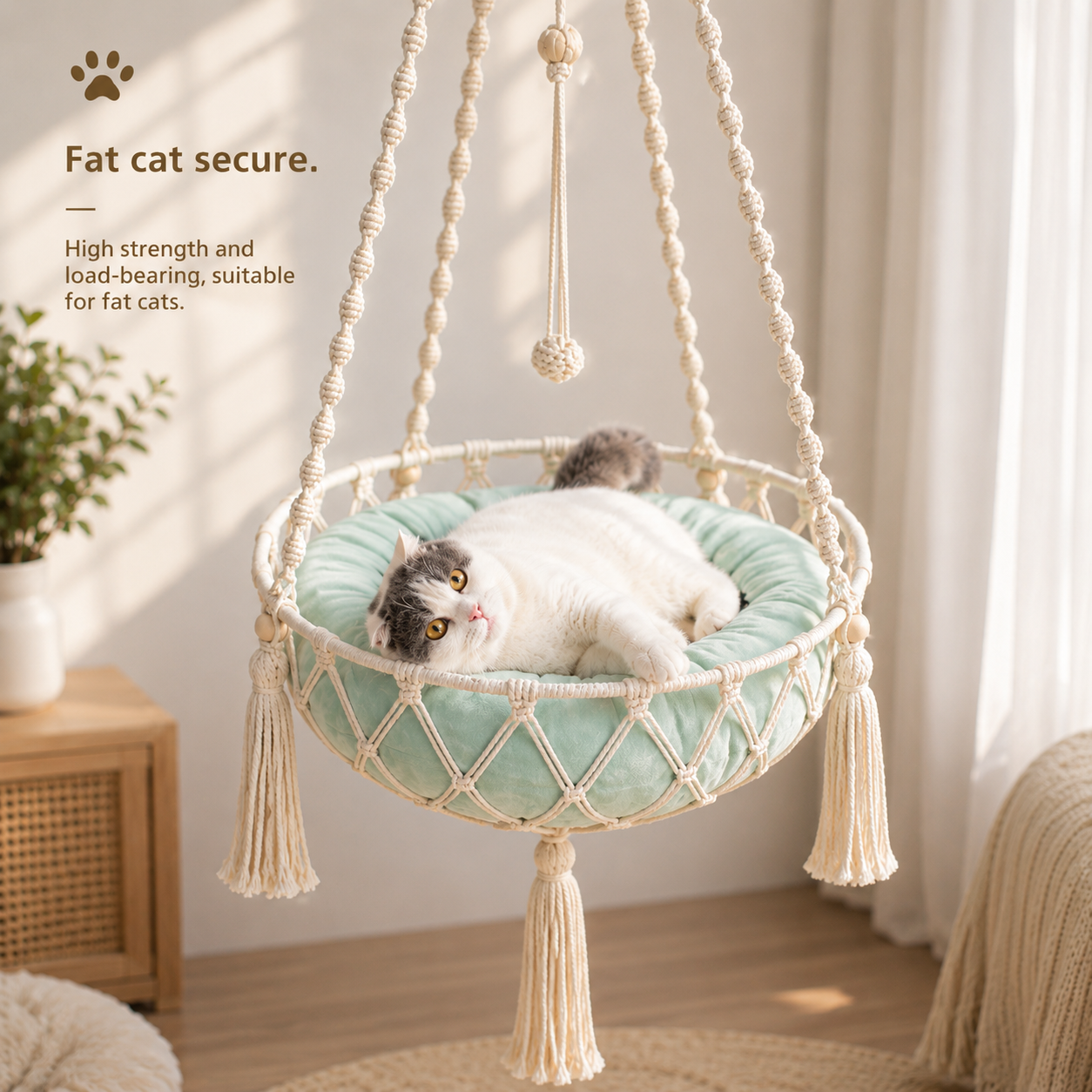 Cat Hammock - Hand Woven Hanging Cat Bed