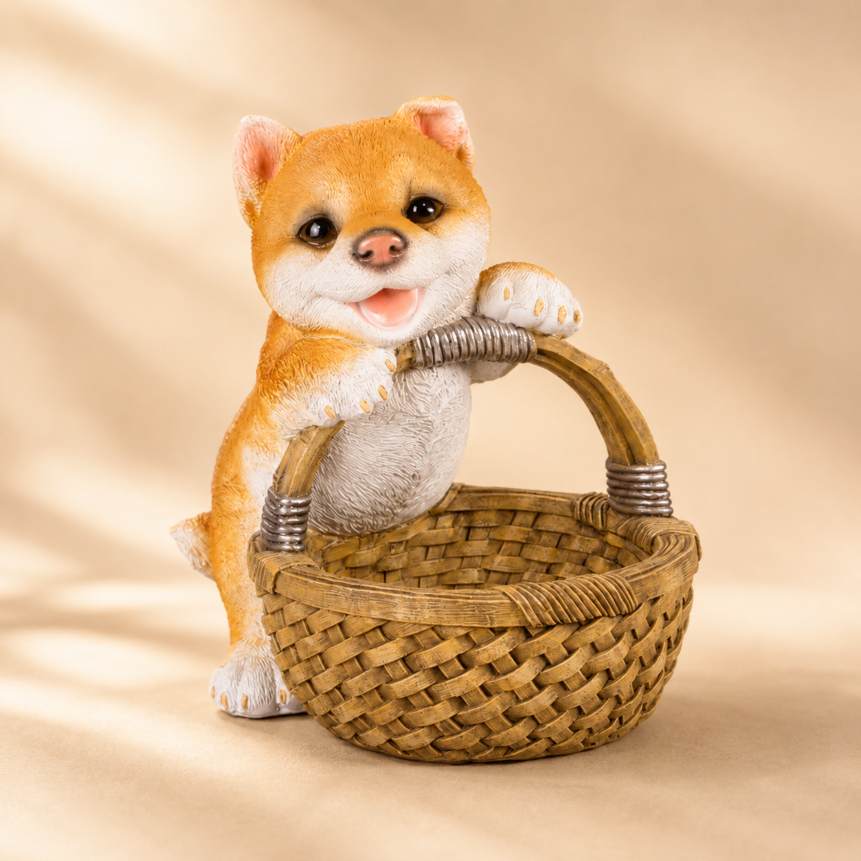 Cute Dog Basket Storage Ornament
