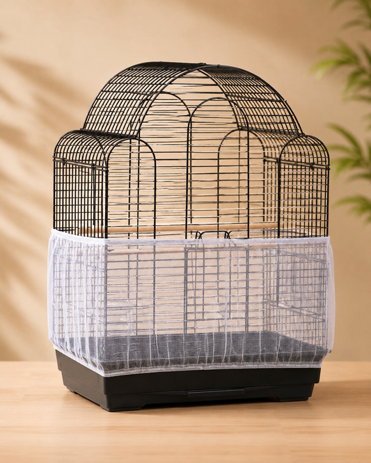 Mesh Bird Cage Seed & Dust Guard Cover