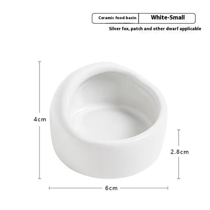 Ceramic Hamster Food Bowl – Anti-Tip Small Pet Feeding Dish
