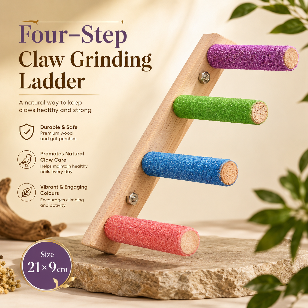 Colourful Bird Climbing Ladder with Grinding Perches