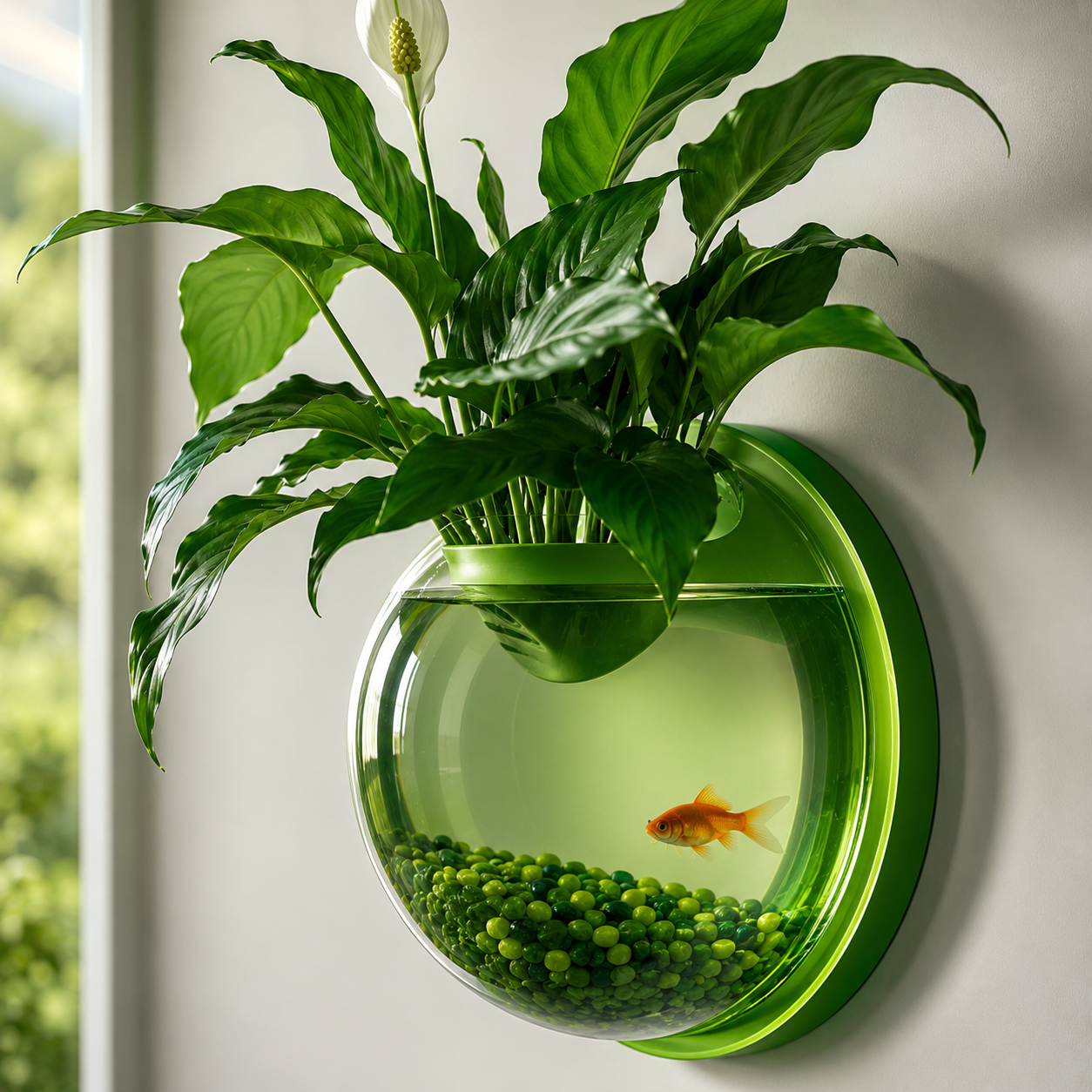 Wall-Mounted Hanging Fish Bowl – Acrylic Display Aquarium