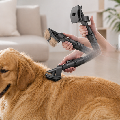 2-in-1 Pet Grooming Vacuum Attachment – Brush & Hair Removal