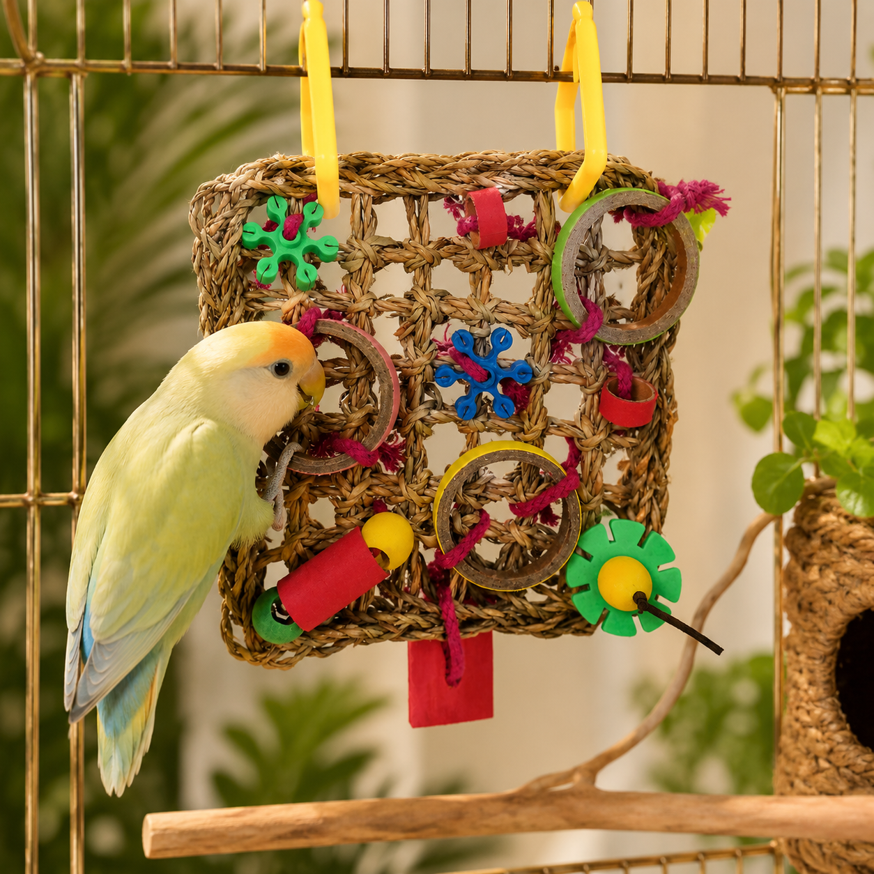 Colourful Parrot Chew Activity Mat Toy
