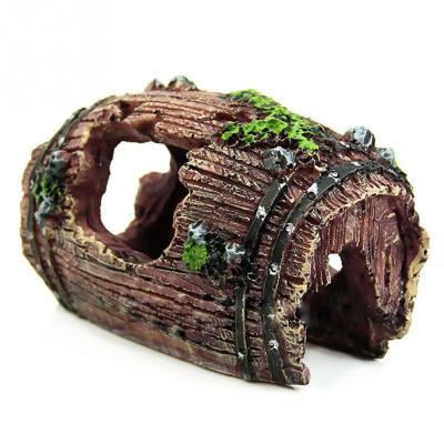 Aged Barrel Aquarium Ornaments – Resin Fish Tank Hideaway Décor