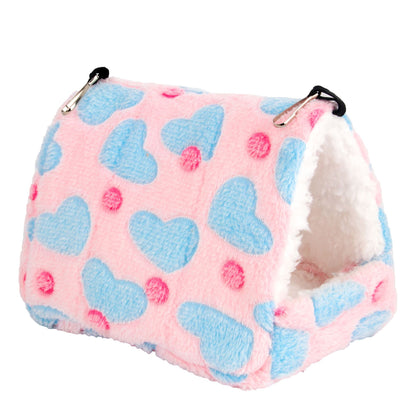 Flannel Thermal Pet Nest Cave (Hanging or Free-Standing) – Winter Bed for Hamsters, Birds & Small Pets