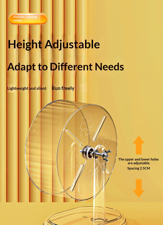 Transparent Hamster Running Wheel  – Ultra-Quiet Adjustable Exercise Wheel