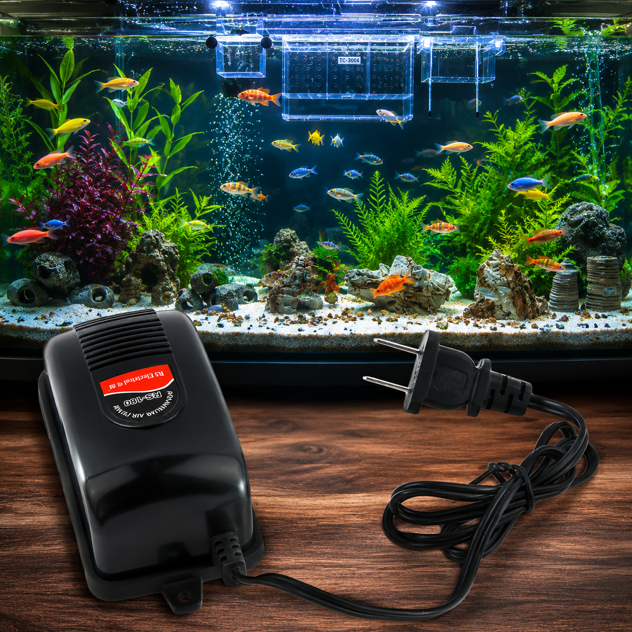 Compact Aquarium Air Pump RS-180 – Quiet Fish Tank Oxygen Pump (2.5L/min)