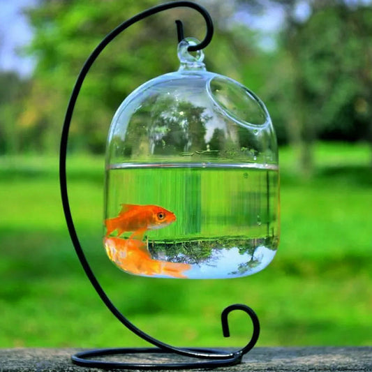 Luxurious Hanging Glass Fish Bowl – Handcrafted Borosilicate Ornament