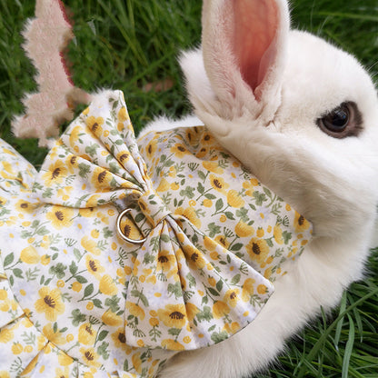 Floral Bow Dress Harness for Pet Bunnies