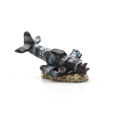 Mini Sunken Aircraft Aquarium Ornament