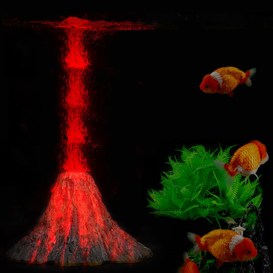 LED Volcano Aquarium Ornament with Bubble Effect