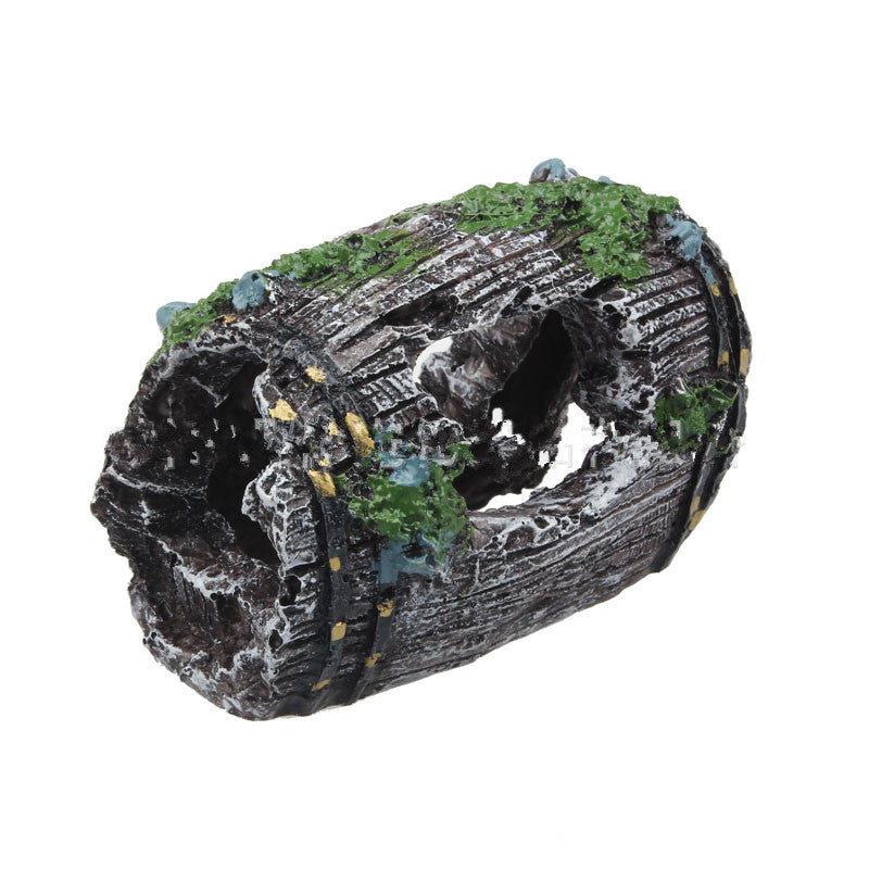 Aged Barrel Aquarium Ornaments – Resin Fish Tank Hideaway Décor