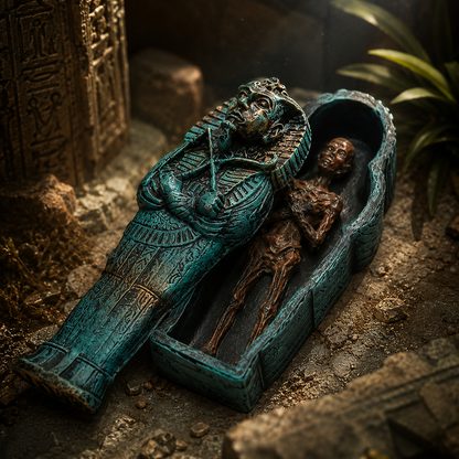 Ancient Egyptian Mummy Aquarium Ornament – Fish Tank Sarcophagus Decoration