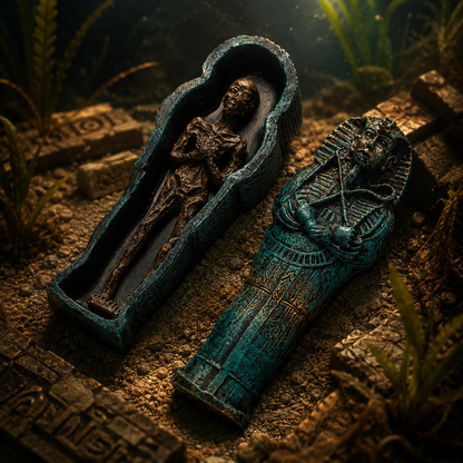 Ancient Egyptian Mummy Aquarium Ornament – Fish Tank Sarcophagus Decoration