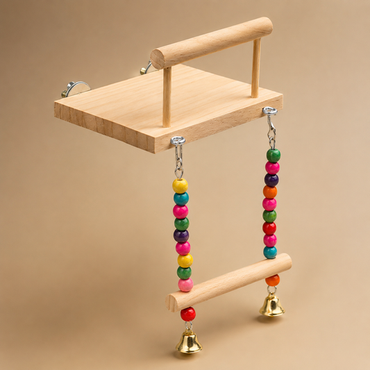 Wooden Bird Platform Swing Perch