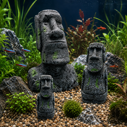 Ancient Ruins Moai Aquarium & Reptile Tank Décor