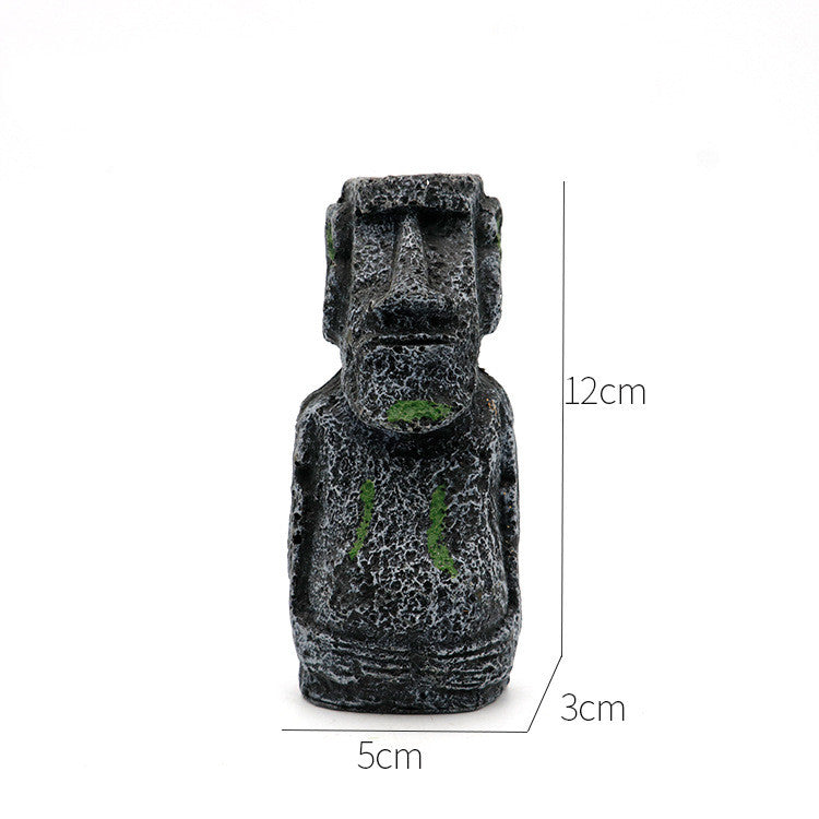 Ancient Ruins Moai Aquarium & Reptile Tank Décor