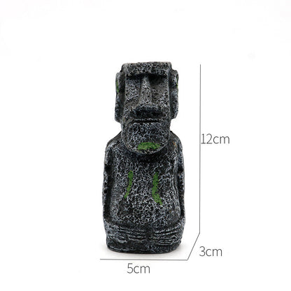 Ancient Ruins Moai Aquarium & Reptile Tank Décor