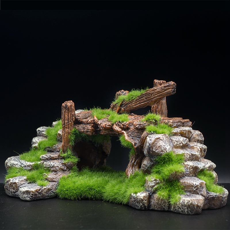 Natural Rock & Moss Hideout – Aquarium & Reptile Habitat Decoration
