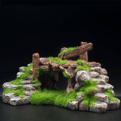 Natural Rock & Moss Hideout – Aquarium & Reptile Habitat Decoration