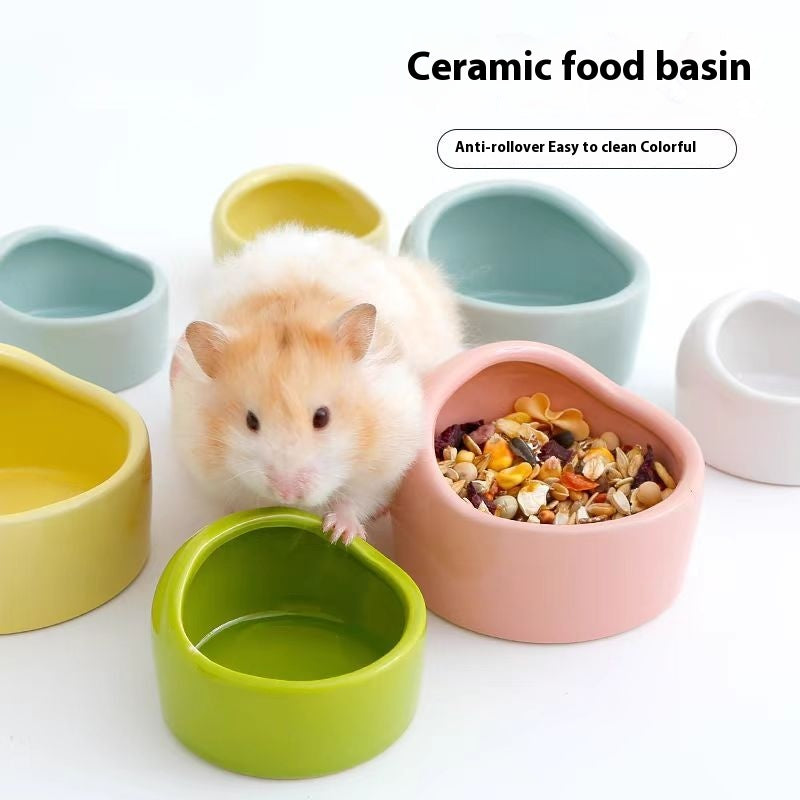 Ceramic Hamster Food Bowl – Anti-Tip Small Pet Feeding Dish