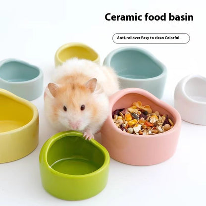 Ceramic Hamster Food Bowl – Anti-Tip Small Pet Feeding Dish