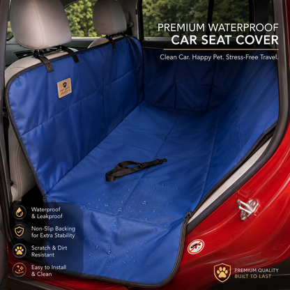 Waterproof Dog Car Seat Cover Hammock – Anti-Slip Pet Back Seat Protector (Foldable, Scratch & Dirt Resistant)