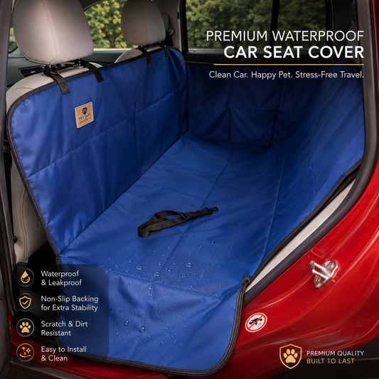 Waterproof Dog Car Seat Cover Hammock – Anti-Slip Pet Back Seat Protector (Foldable, Scratch & Dirt Resistant)