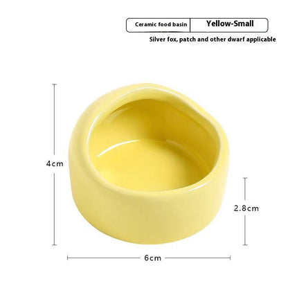 Ceramic Hamster Food Bowl – Anti-Tip Small Pet Feeding Dish