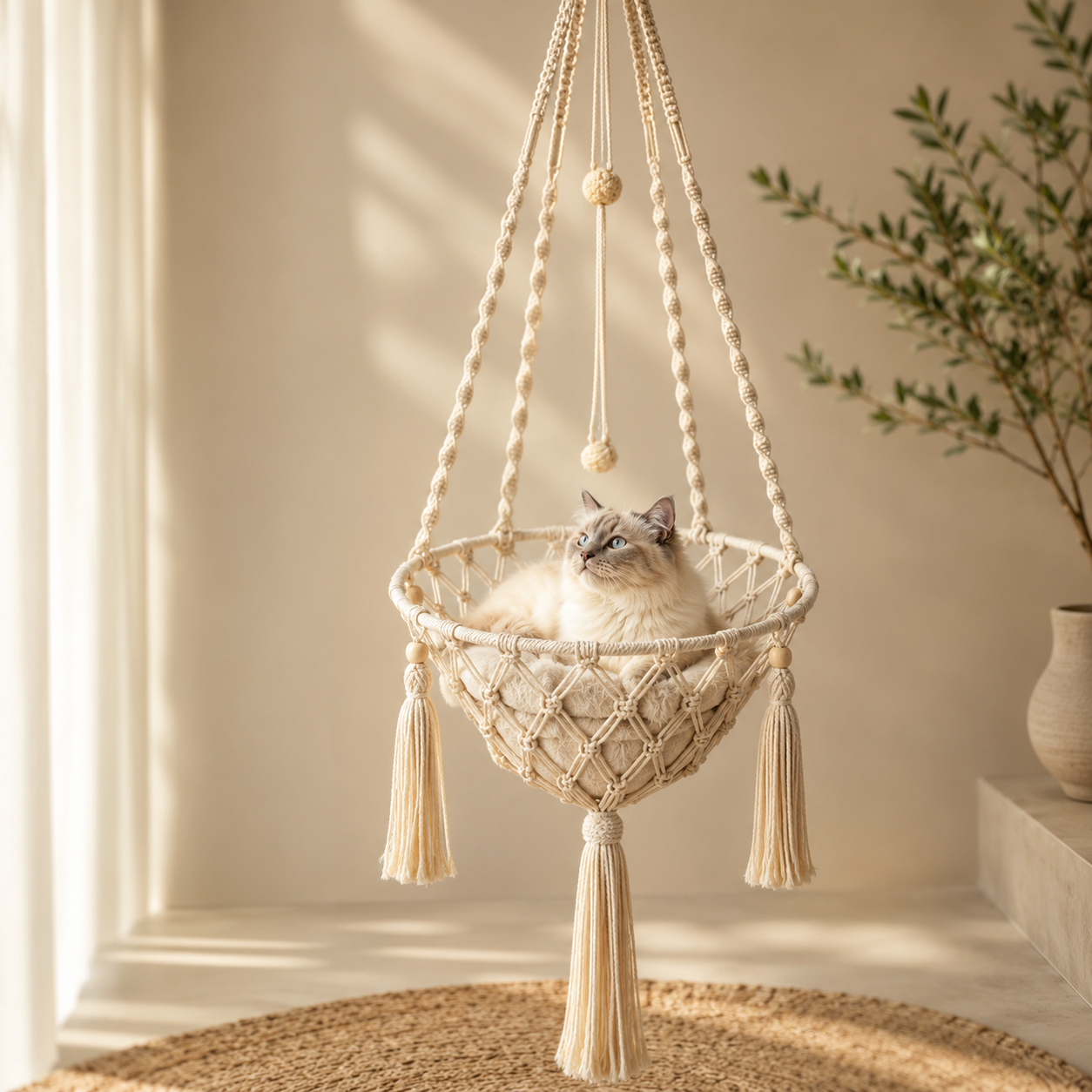Cat Hammock - Hand Woven Hanging Cat Bed