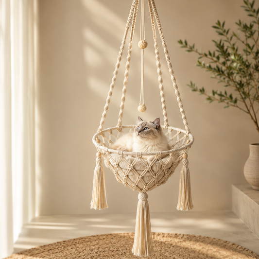 Cat Hammock - Hand Woven Hanging Cat Bed