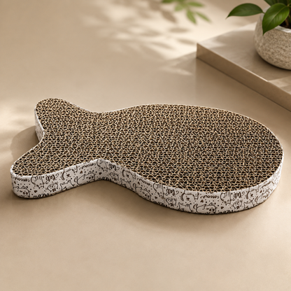 Cat Scratch Pad – Corrugated Cardboard (3 Shapes Available: Fish, Butterfly & Cat Head)