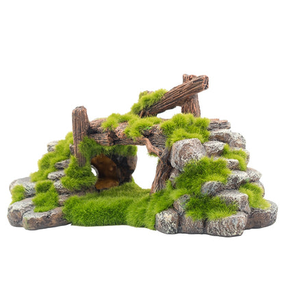 Natural Rock & Moss Hideout – Aquarium & Reptile Habitat Decoration