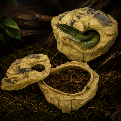 Rock Style Reptile Hiding Cave – Shelter for Geckos, Lizards & Reptiles