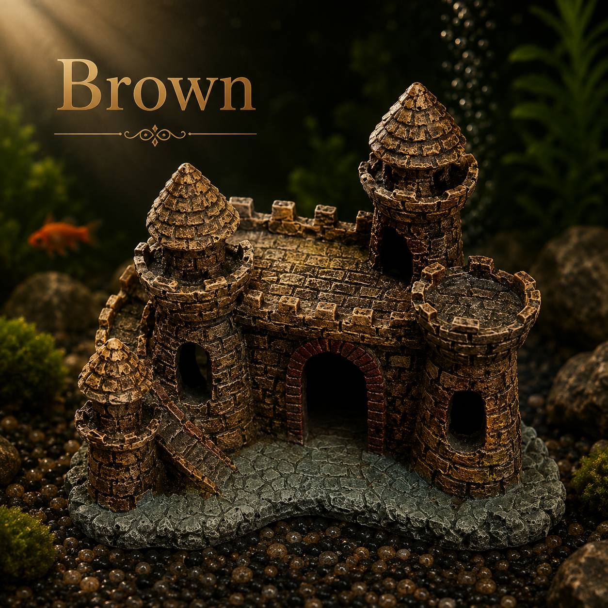 Fantasy Aquarium Castle Ornaments