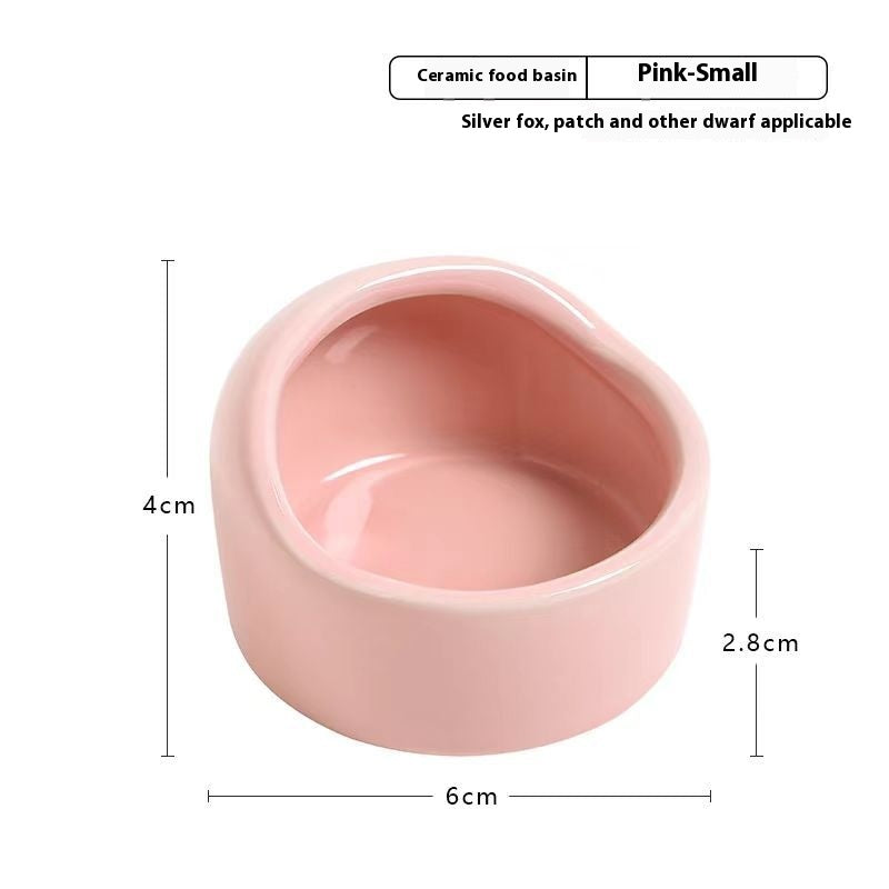 Ceramic Hamster Food Bowl – Anti-Tip Small Pet Feeding Dish