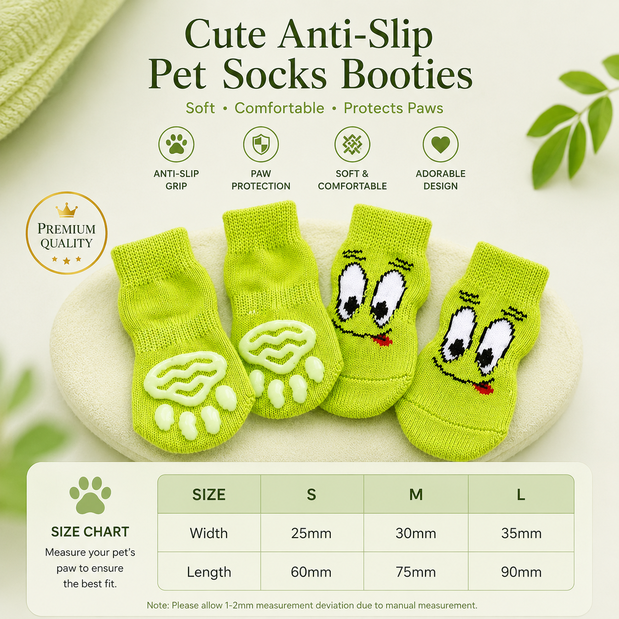 Cute Anti-Slip Dog & Cat Socks Booties – Soft Paw Protection for Small Pets