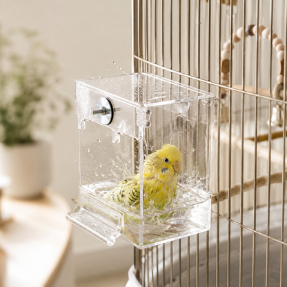 External Bird Bath Cage Attachment