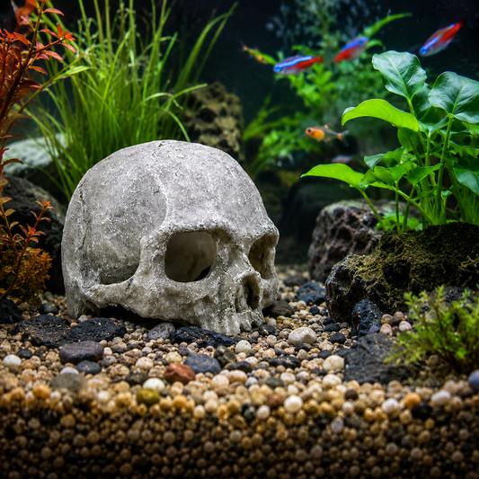 Realistic Skull Hide Aquarium & Reptile Tank Ornament