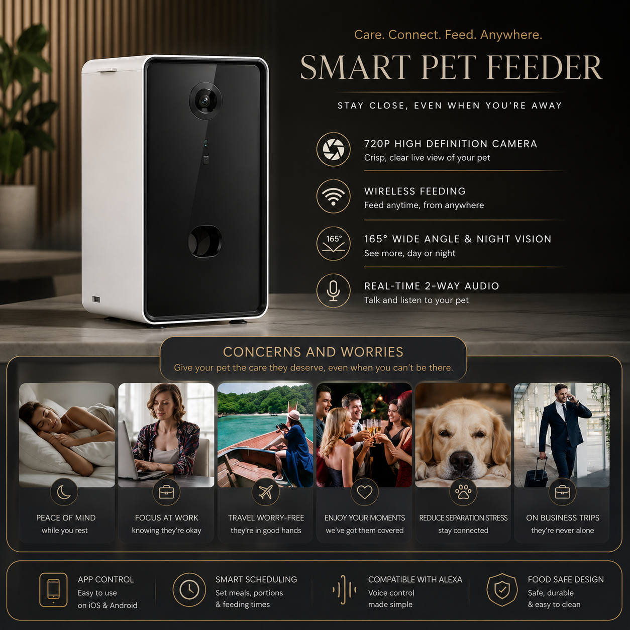 Automatic Pet Feeder with Camera & Two-Way Audio