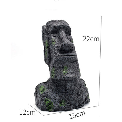 Ancient Ruins Moai Aquarium & Reptile Tank Décor