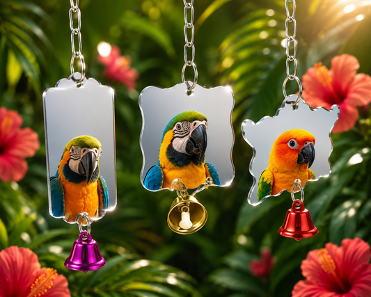 Peekaboo Bird Mirror Toy with Bell